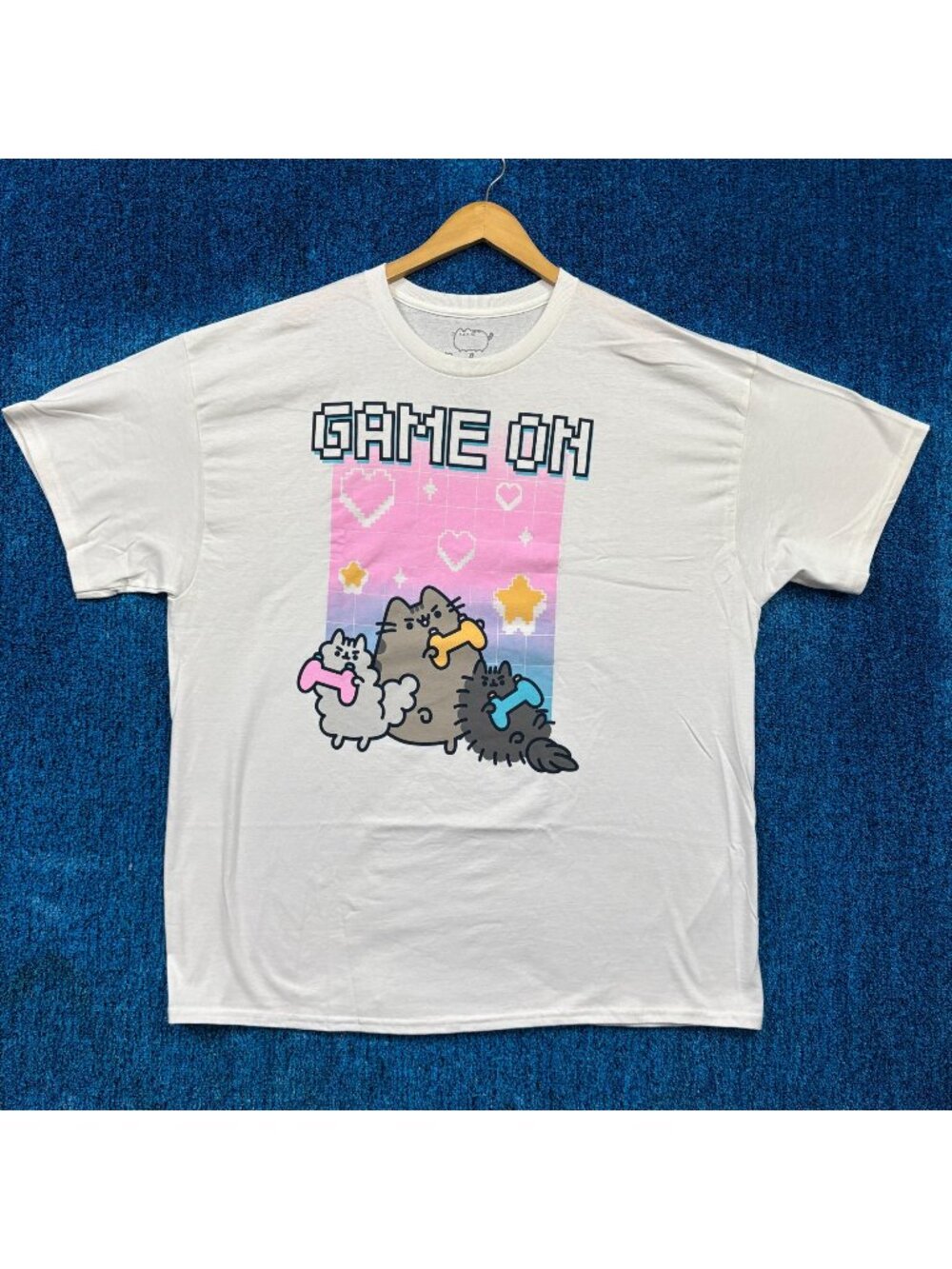 Pusheen Game On White T-Shirt Size 2X